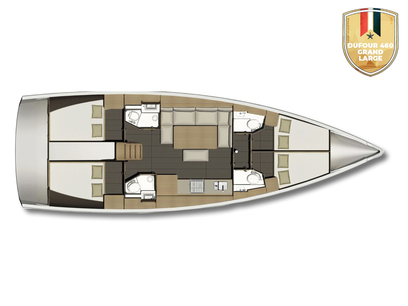 Dufour 460 Deckplan
